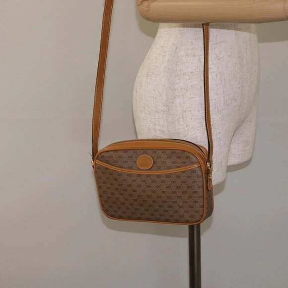 GUCCI Micro GG Supreme Shoulder Bag PVC Beige Gold - Picture 1 of 16